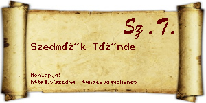 Szedmák Tünde névjegykártya